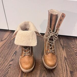 Kohl's Tan Lace-Up Ankle Boots